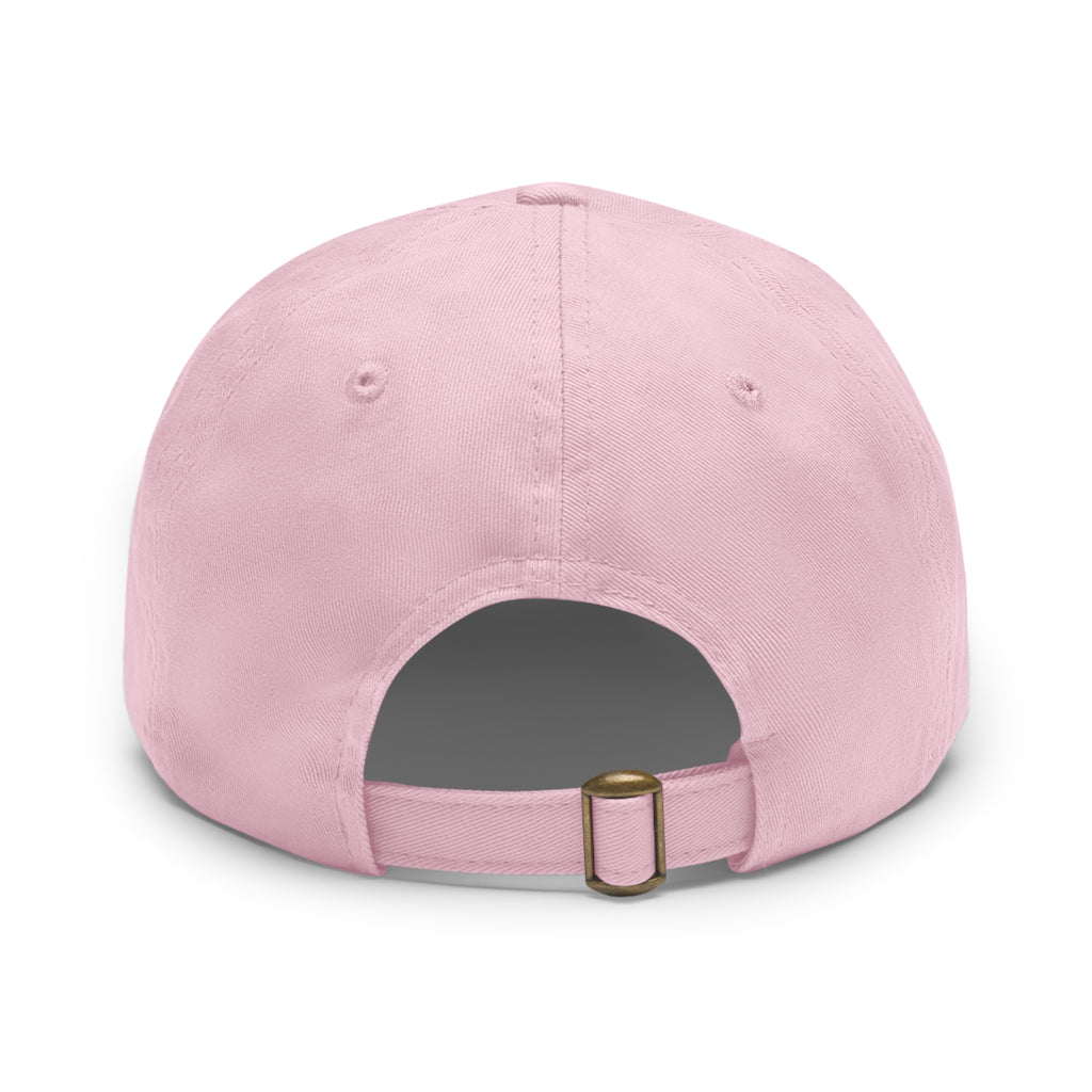 Pink Ribbon Bow Leather Patch Dad Hat — Cute Floral Bow Baseball Cap