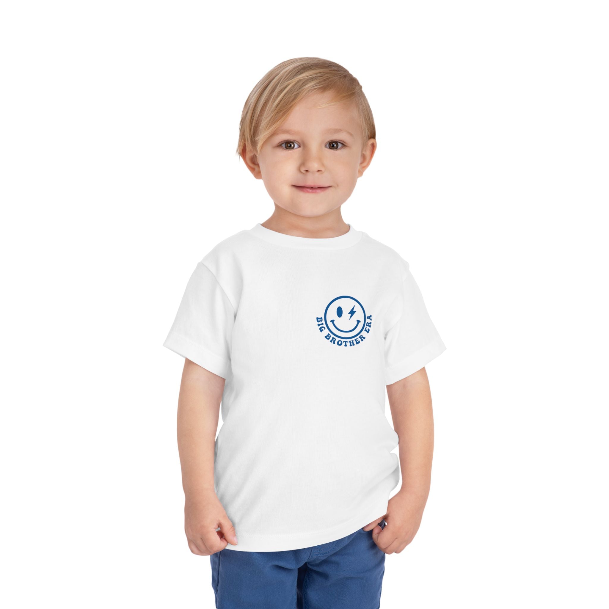 Toddler Tee — "In My Big Brother Era" Retro Smile Graphic