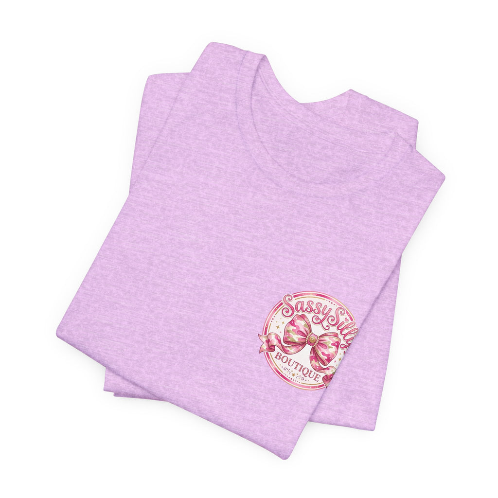 Sassy Silly Boutique Tee — Pink Bow Logo Women's Graphic T-Shirt