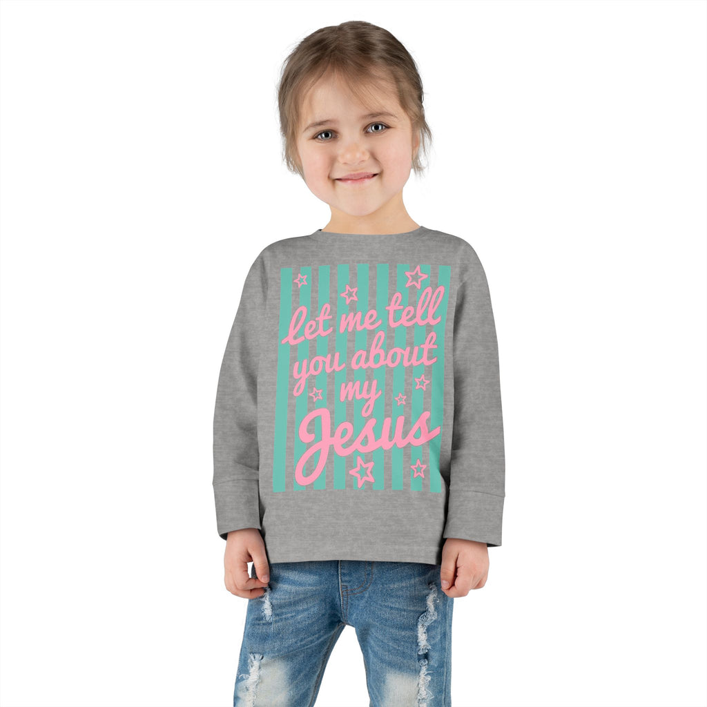 Toddler Long Sleeve Tee — "America" Patriotic Bow 4th of July Kids Shirt