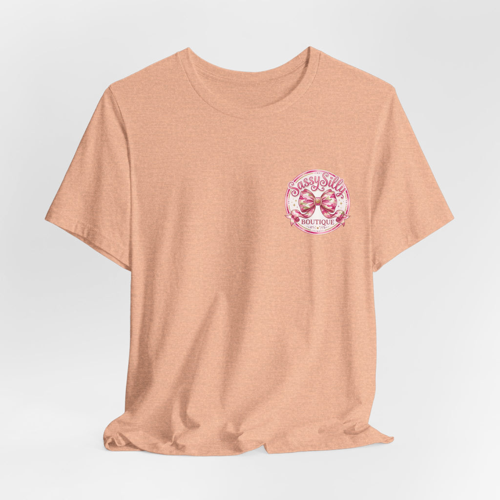 Sassy Silly Boutique Tee — Pink Bow Logo Women's Graphic T-Shirt