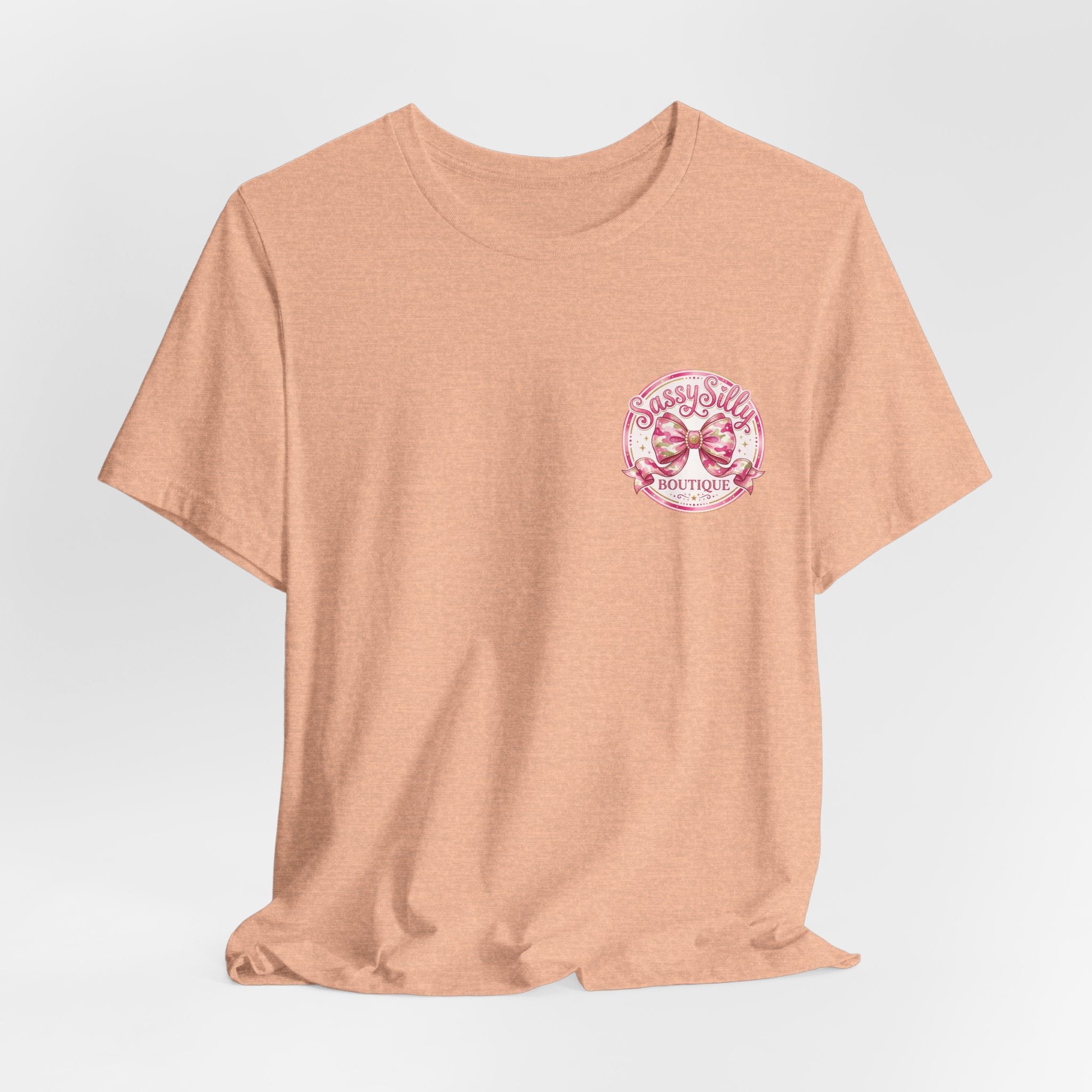 Sassy Silly Boutique Tee — Pink Bow Logo Women's Graphic T-Shirt