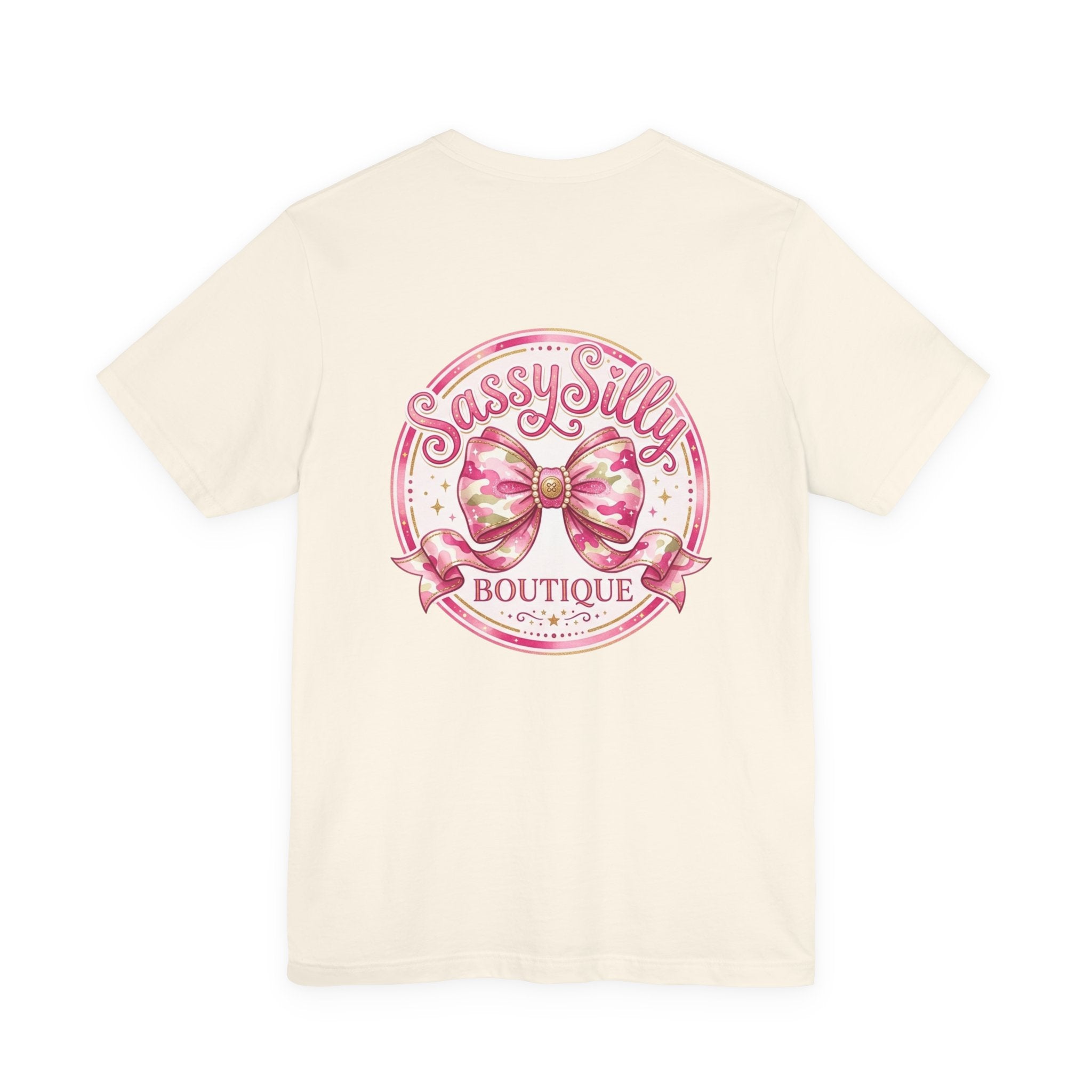 Sassy Silly Boutique Tee — Pink Bow Logo Women's Graphic T-Shirt