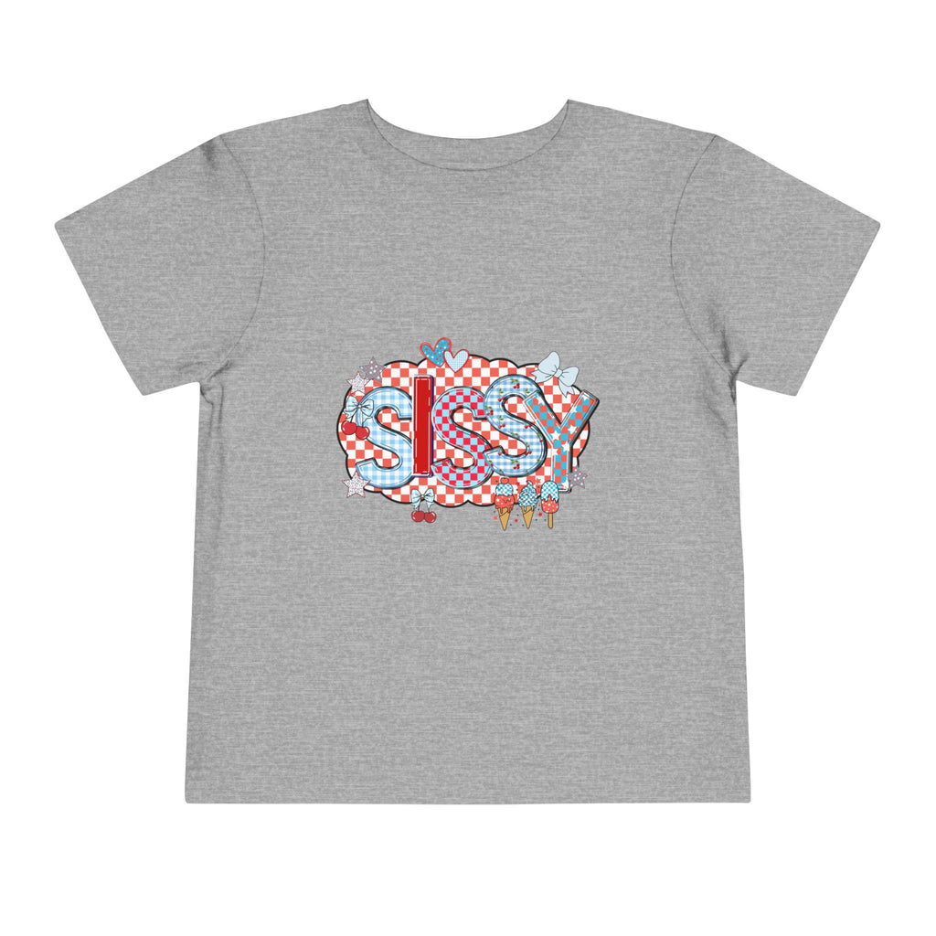 Toddler Tee — "SIS" Checkerboard RWB Graphic