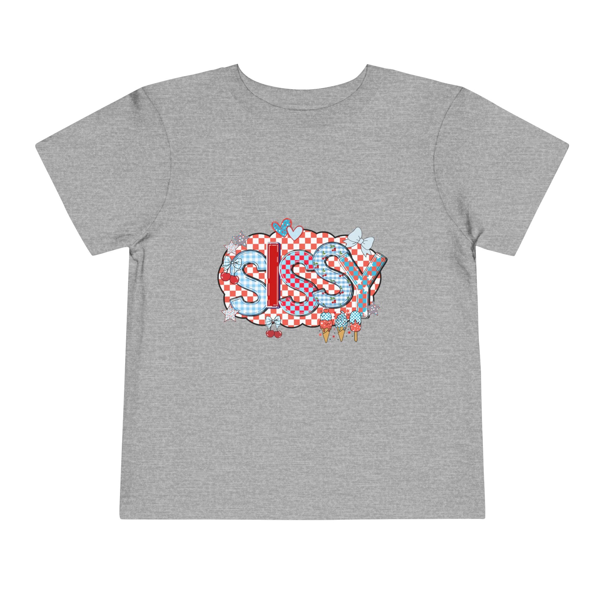 Toddler Tee — "SIS" Checkerboard RWB Graphic