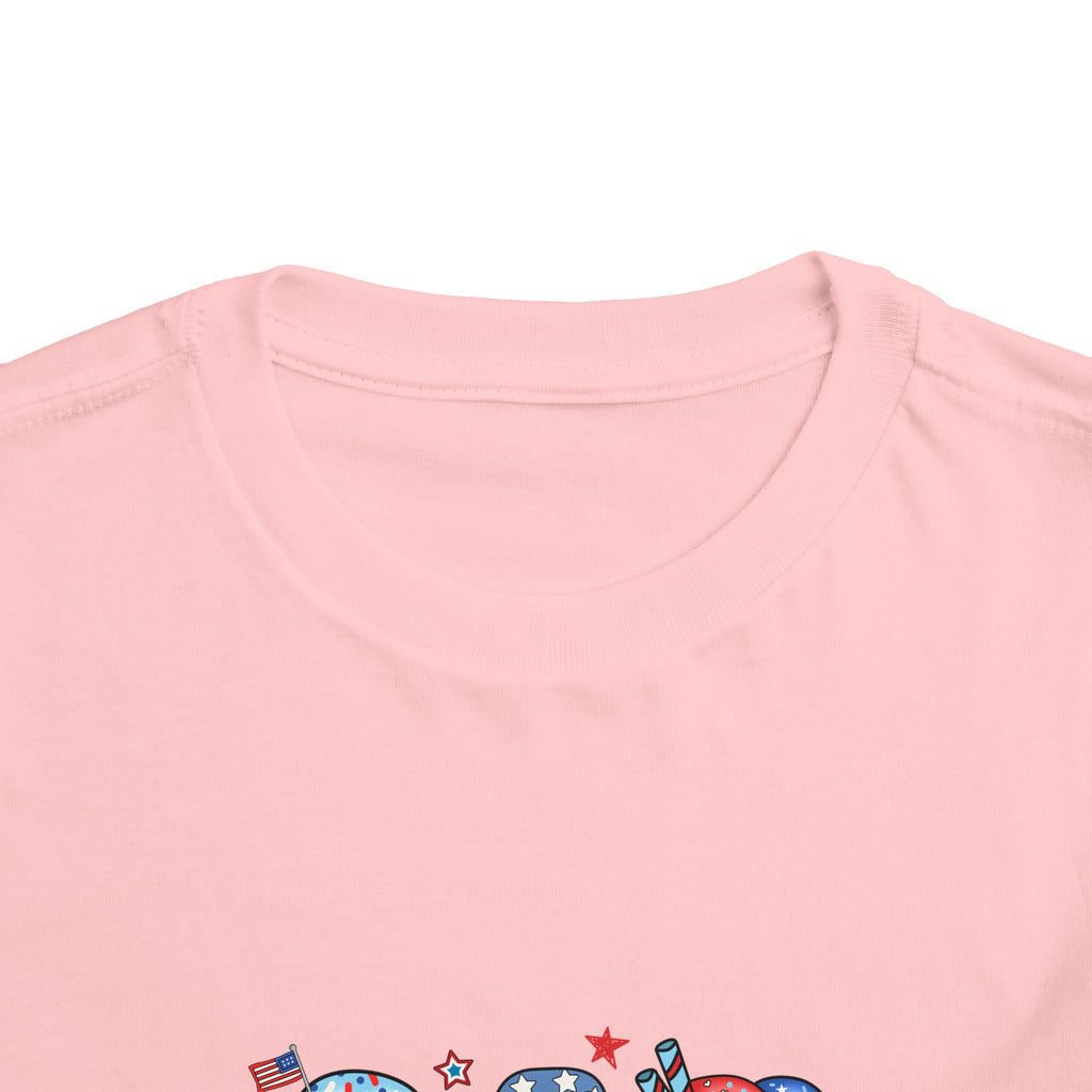 Patriotic Ice Cream Toddler Tee — Personalized "Arianna" 4th of July Shirt