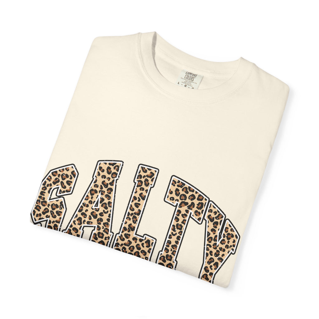 Salty Leopard Palm Tee — Beachy Graphic T-Shirt