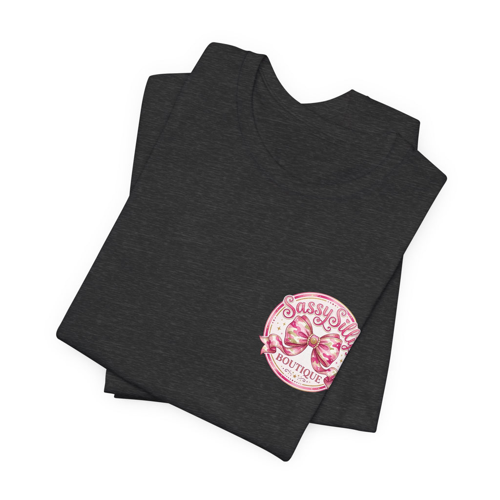 Sassy Silly Boutique Tee — Pink Bow Logo Women's Graphic T-Shirt