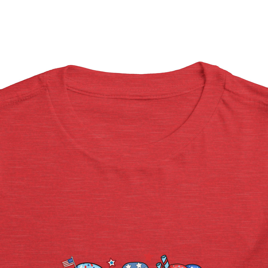 Patriotic Ice Cream Toddler Tee — Personalized "Arianna" 4th of July Shirt