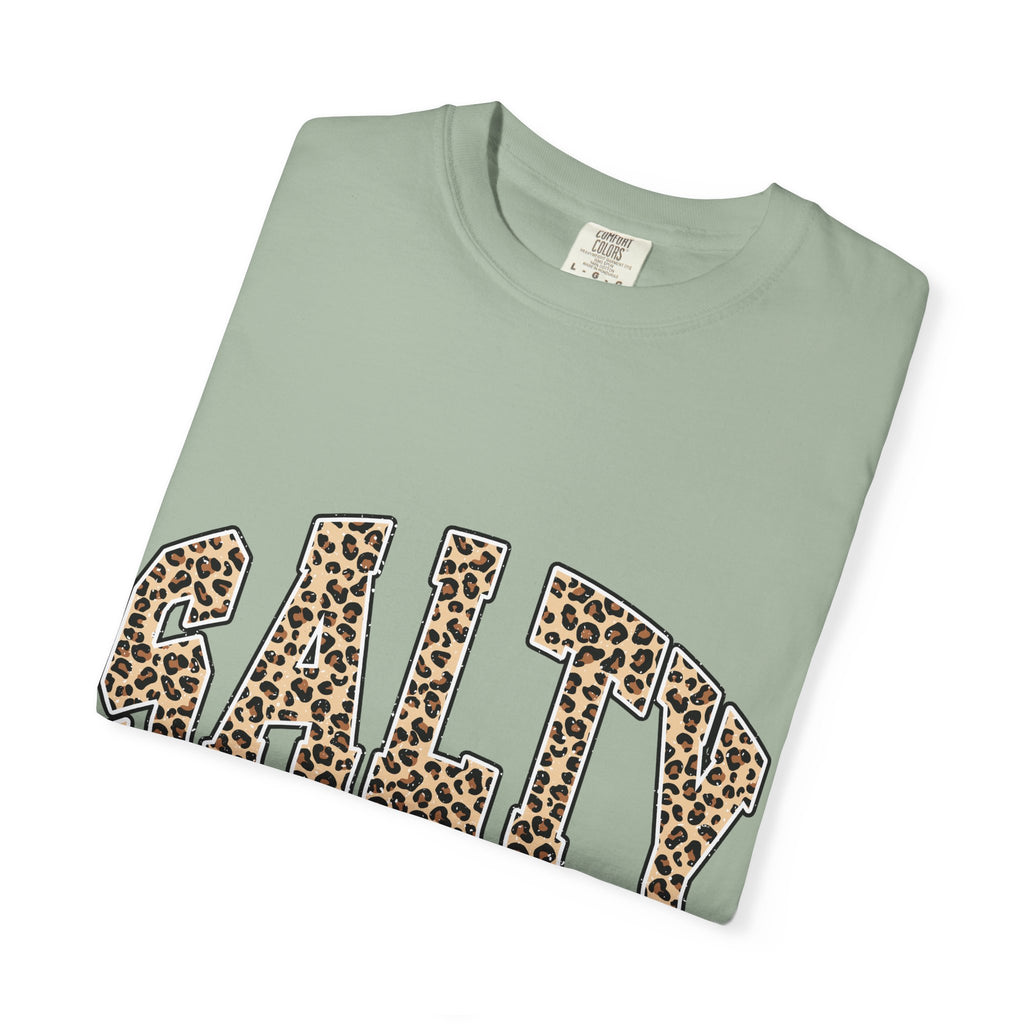 Salty Leopard Palm Tee — Beachy Graphic T-Shirt