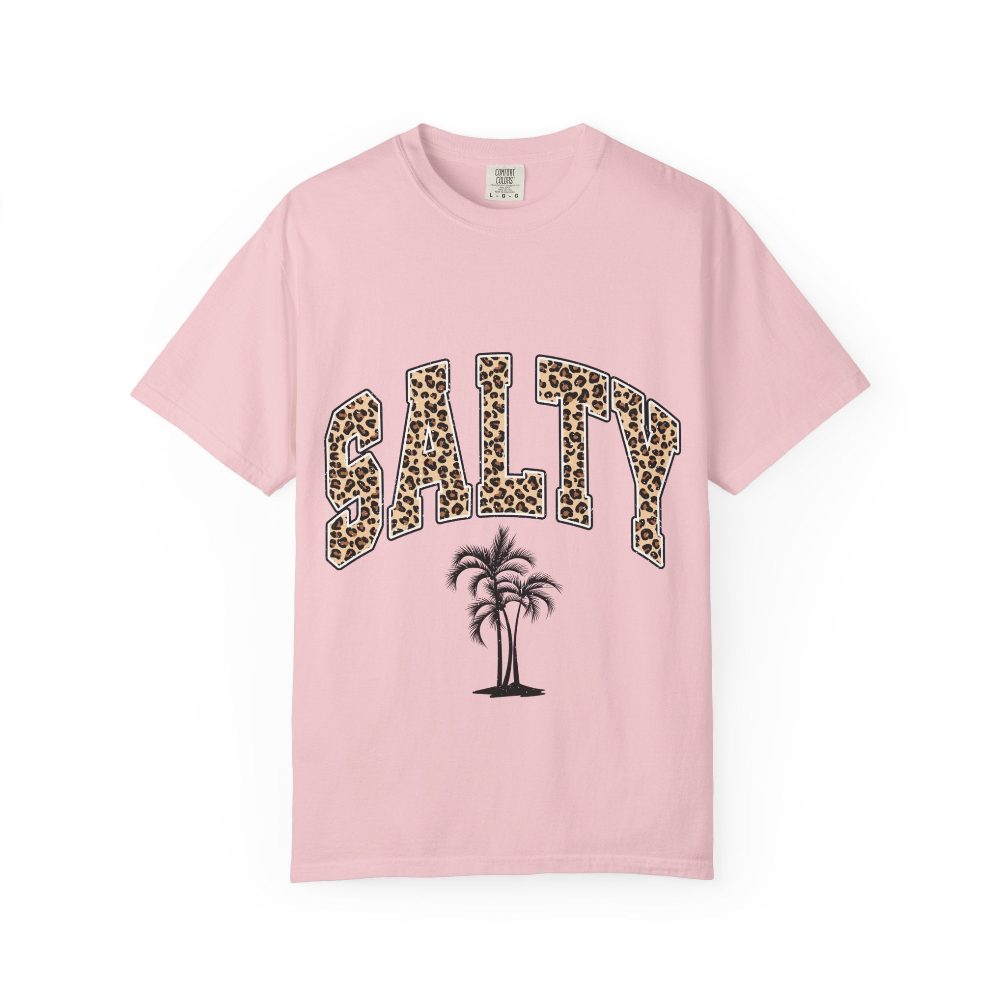 Salty Leopard Palm Tee — Beachy Graphic T-Shirt