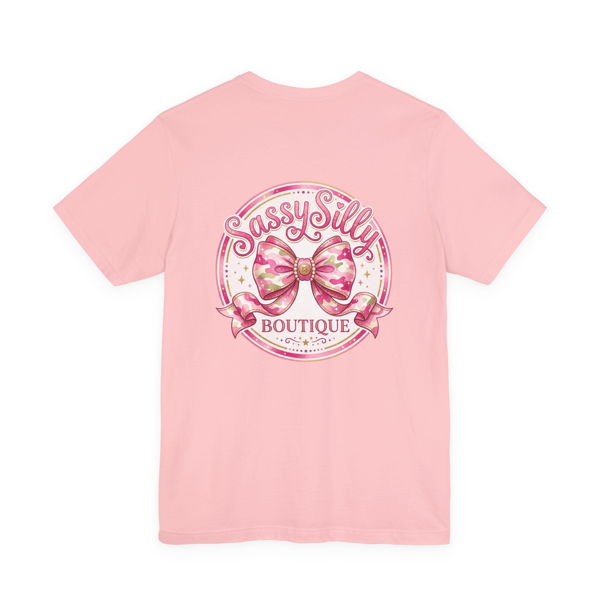 Sassy Silly Boutique Tee — Pink Bow Logo Women's Graphic T-Shirt