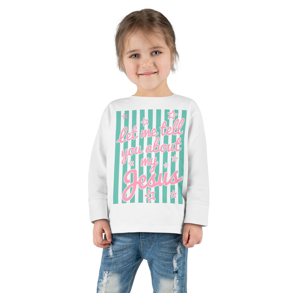 Toddler Long Sleeve Tee — "America" Patriotic Bow 4th of July Kids Shirt