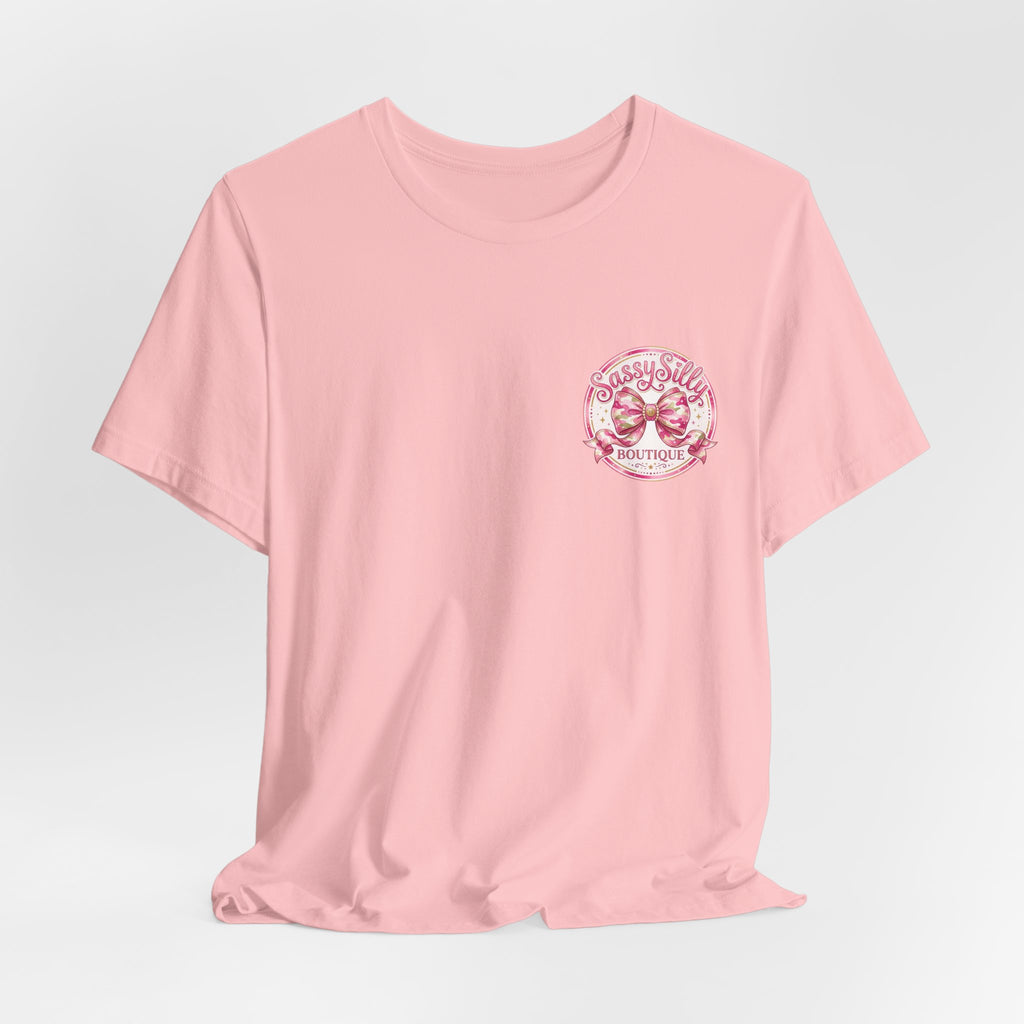 Sassy Silly Boutique Tee — Pink Bow Logo Women's Graphic T-Shirt