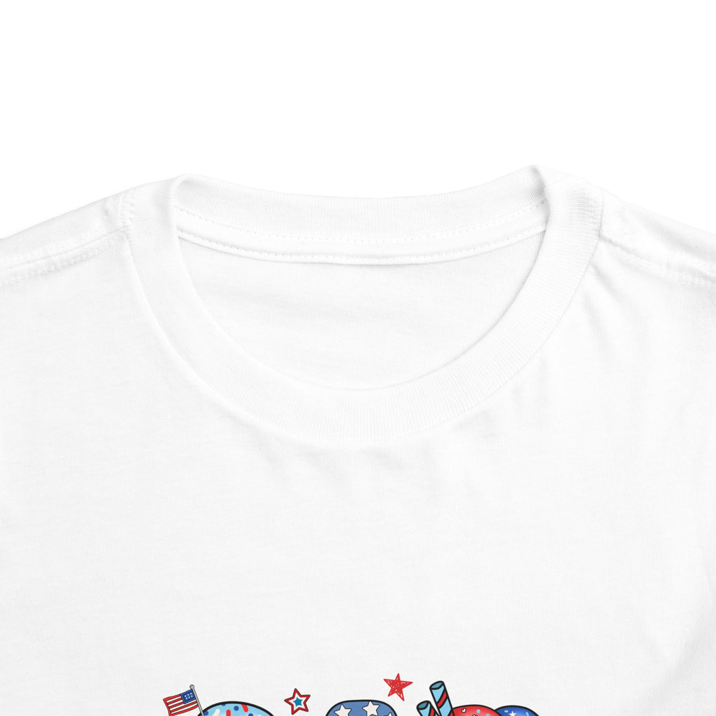 Patriotic Ice Cream Toddler Tee — Personalized "Arianna" 4th of July Shirt