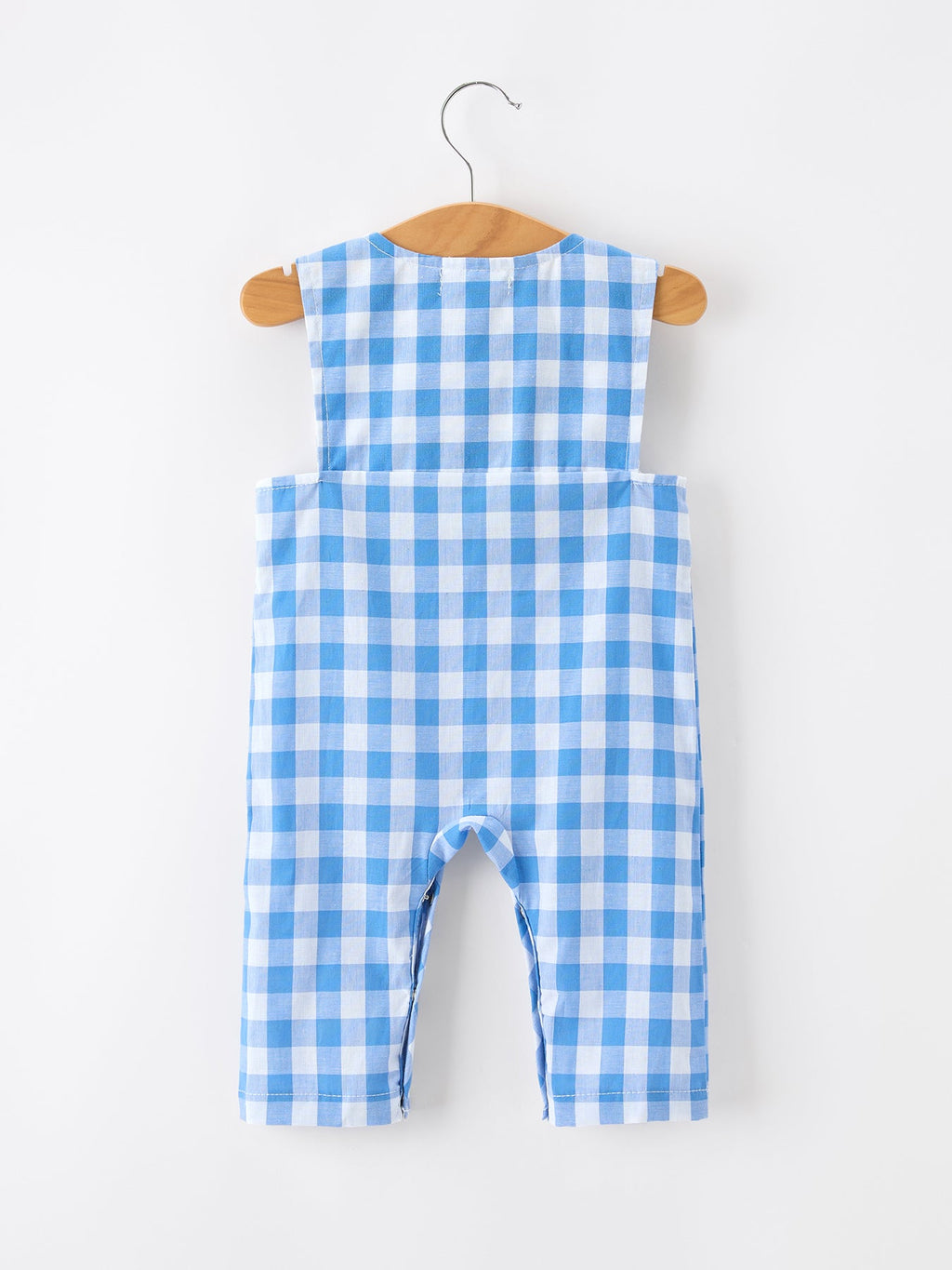 Summer Plaid Whale Embroidery Boys Jonjon Sleeveless