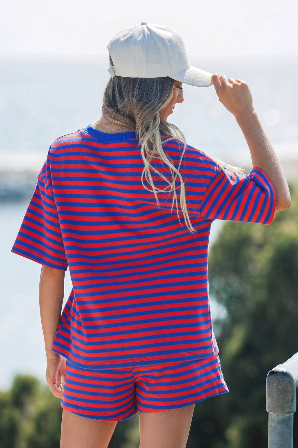 Dropped Shoulder Tee Loose 2pcs Short Set S-4X