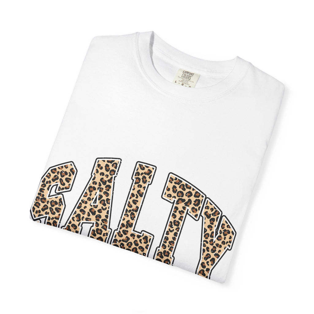 Salty Leopard Palm Tee — Beachy Graphic T-Shirt