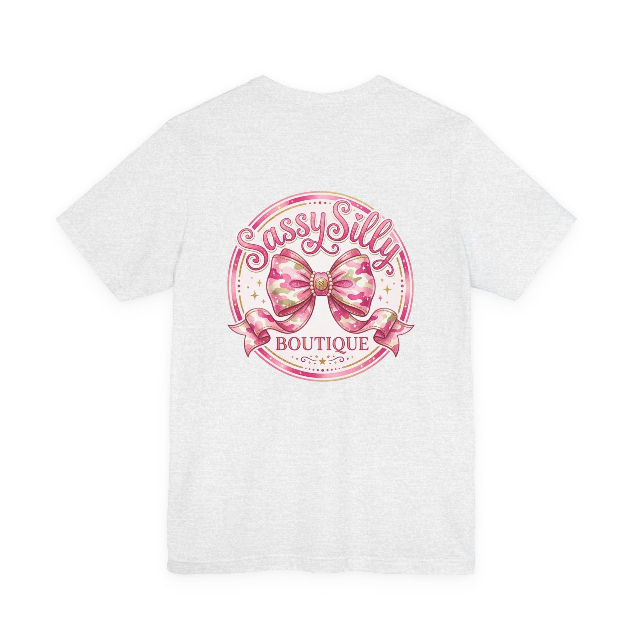 Sassy Silly Boutique Tee — Pink Bow Logo Women's Graphic T-Shirt