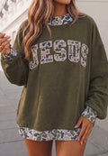 Olive JESUS Mock Neck (PREORDER)