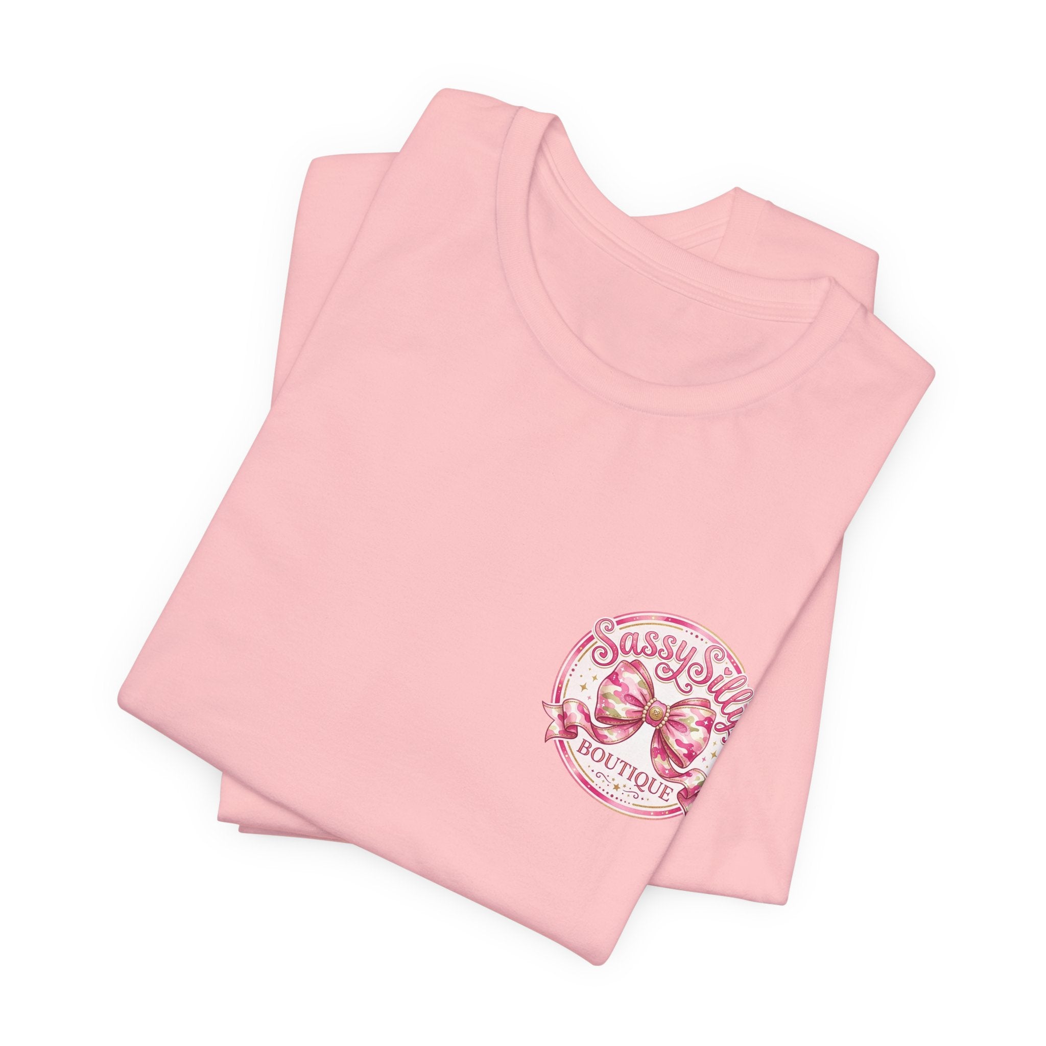 Sassy Silly Boutique Tee — Pink Bow Logo Women's Graphic T-Shirt