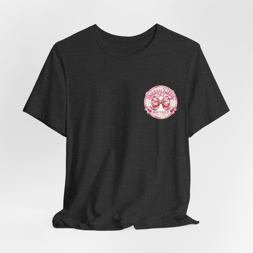 Sassy Silly Boutique Tee — Pink Bow Logo Women's Graphic T-Shirt