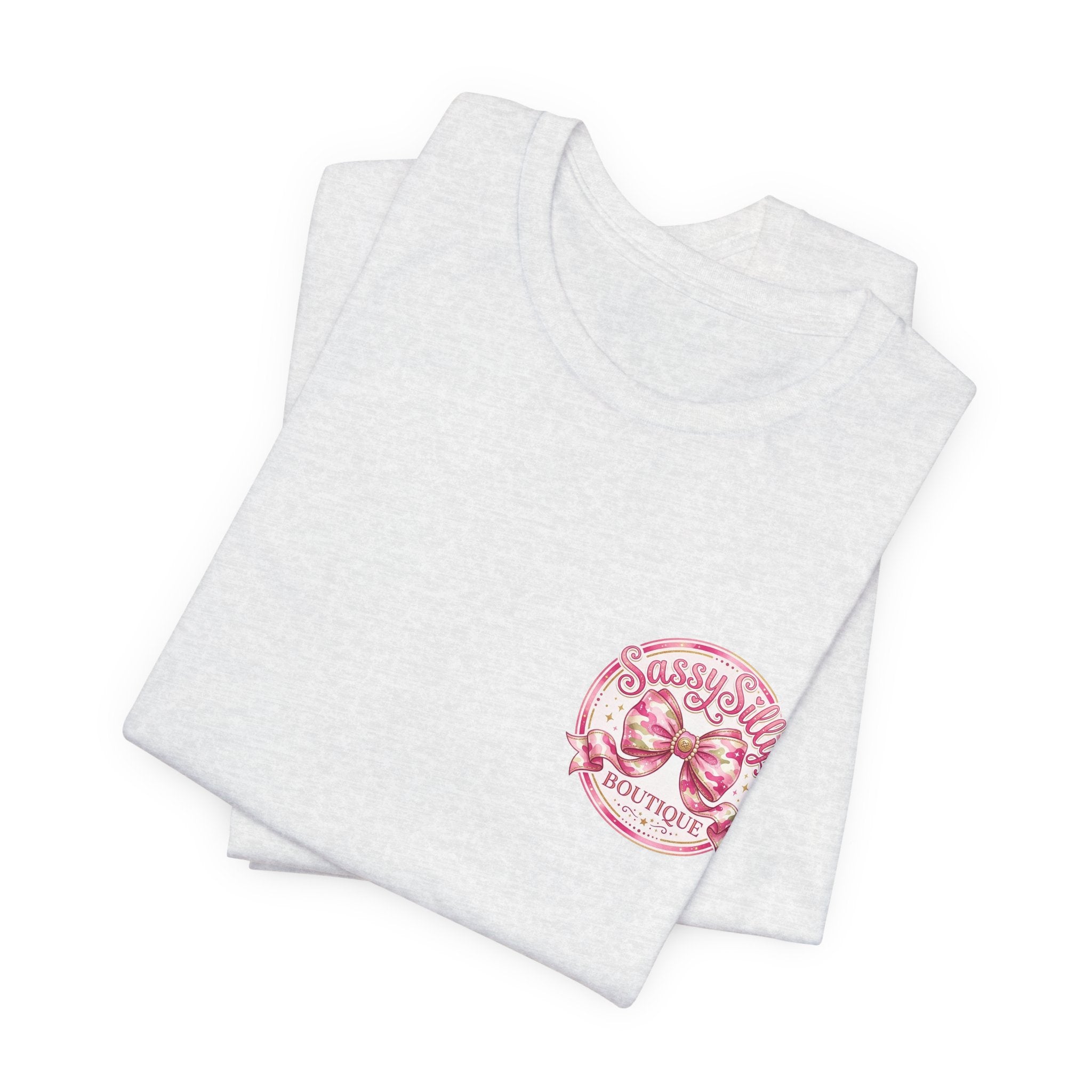 Sassy Silly Boutique Tee — Pink Bow Logo Women's Graphic T-Shirt