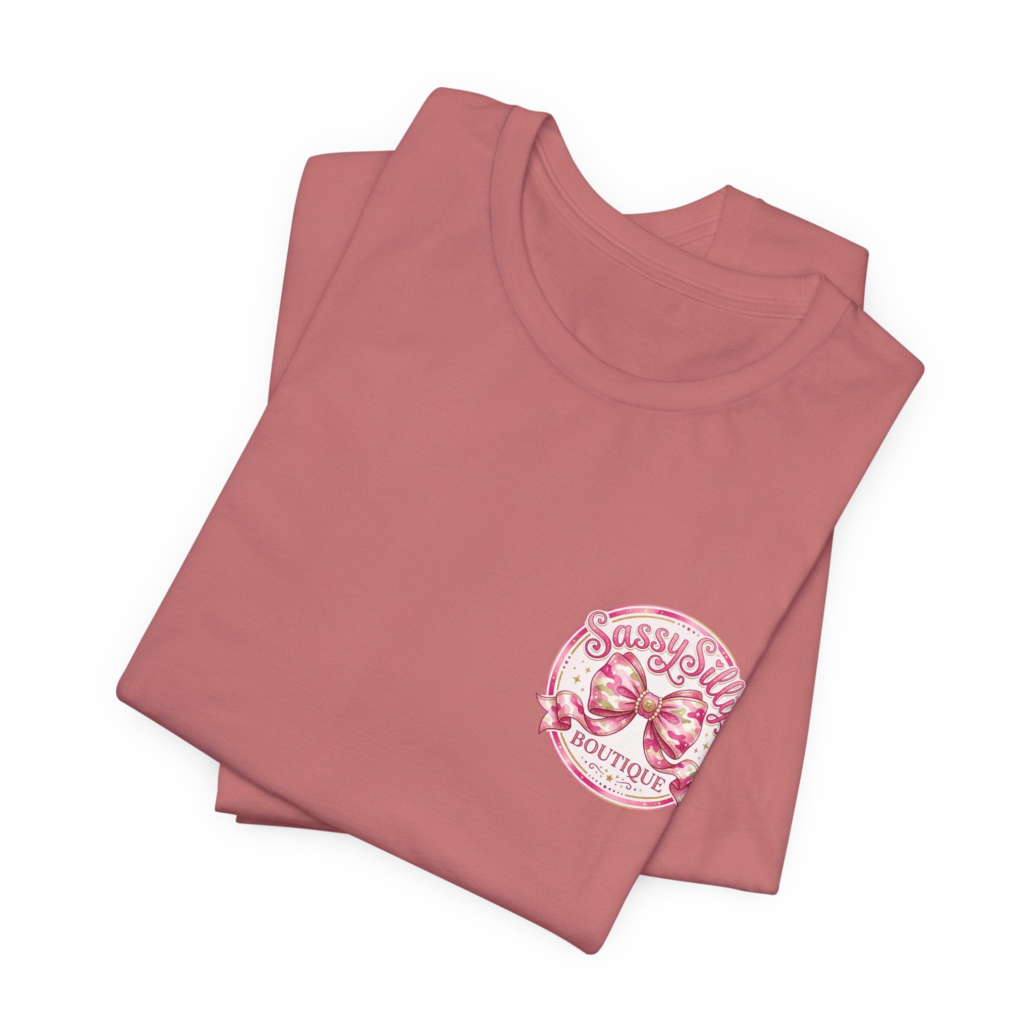 Sassy Silly Boutique Tee — Pink Bow Logo Women's Graphic T-Shirt
