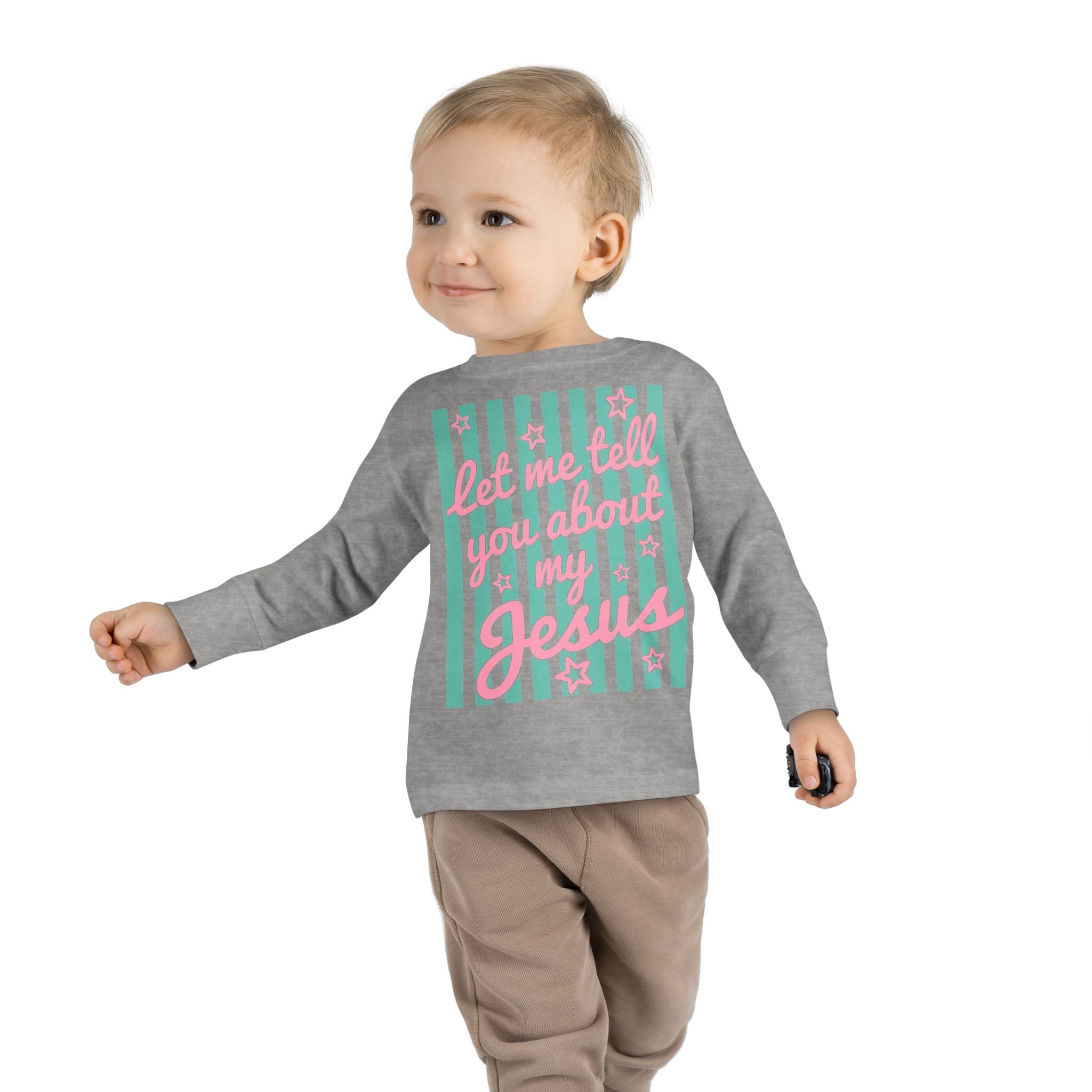 Toddler Long Sleeve Tee — "America" Patriotic Bow 4th of July Kids Shirt