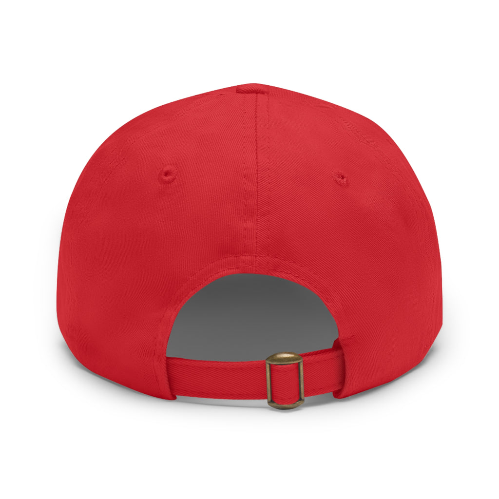Pink Ribbon Bow Leather Patch Dad Hat — Cute Floral Bow Baseball Cap