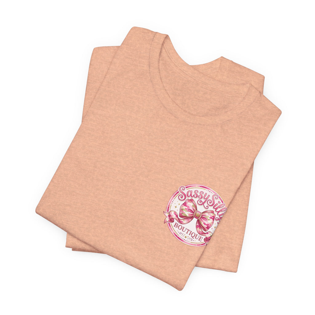 Sassy Silly Boutique Tee — Pink Bow Logo Women's Graphic T-Shirt