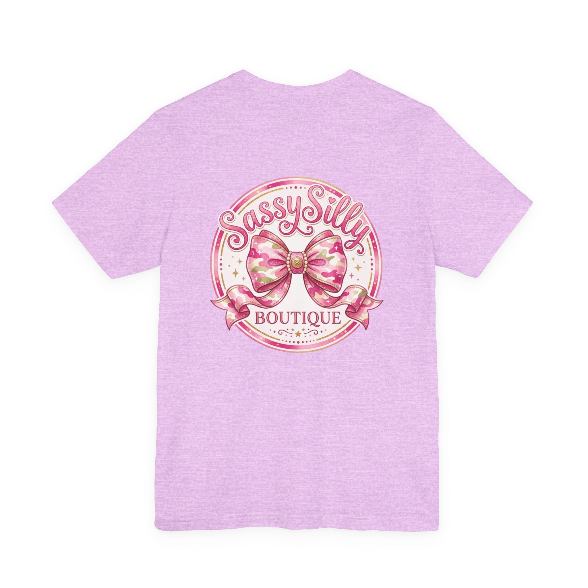 Sassy Silly Boutique Tee — Pink Bow Logo Women's Graphic T-Shirt