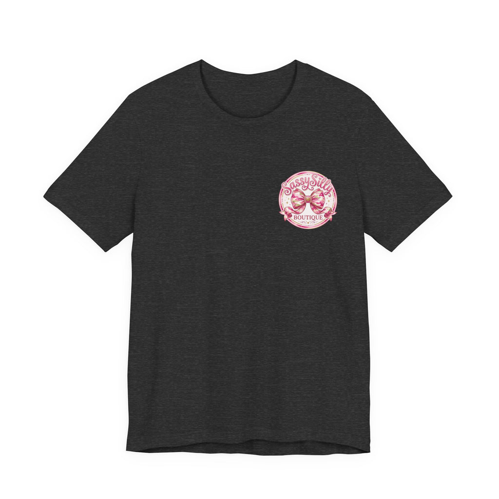 Sassy Silly Boutique Tee — Pink Bow Logo Women's Graphic T-Shirt