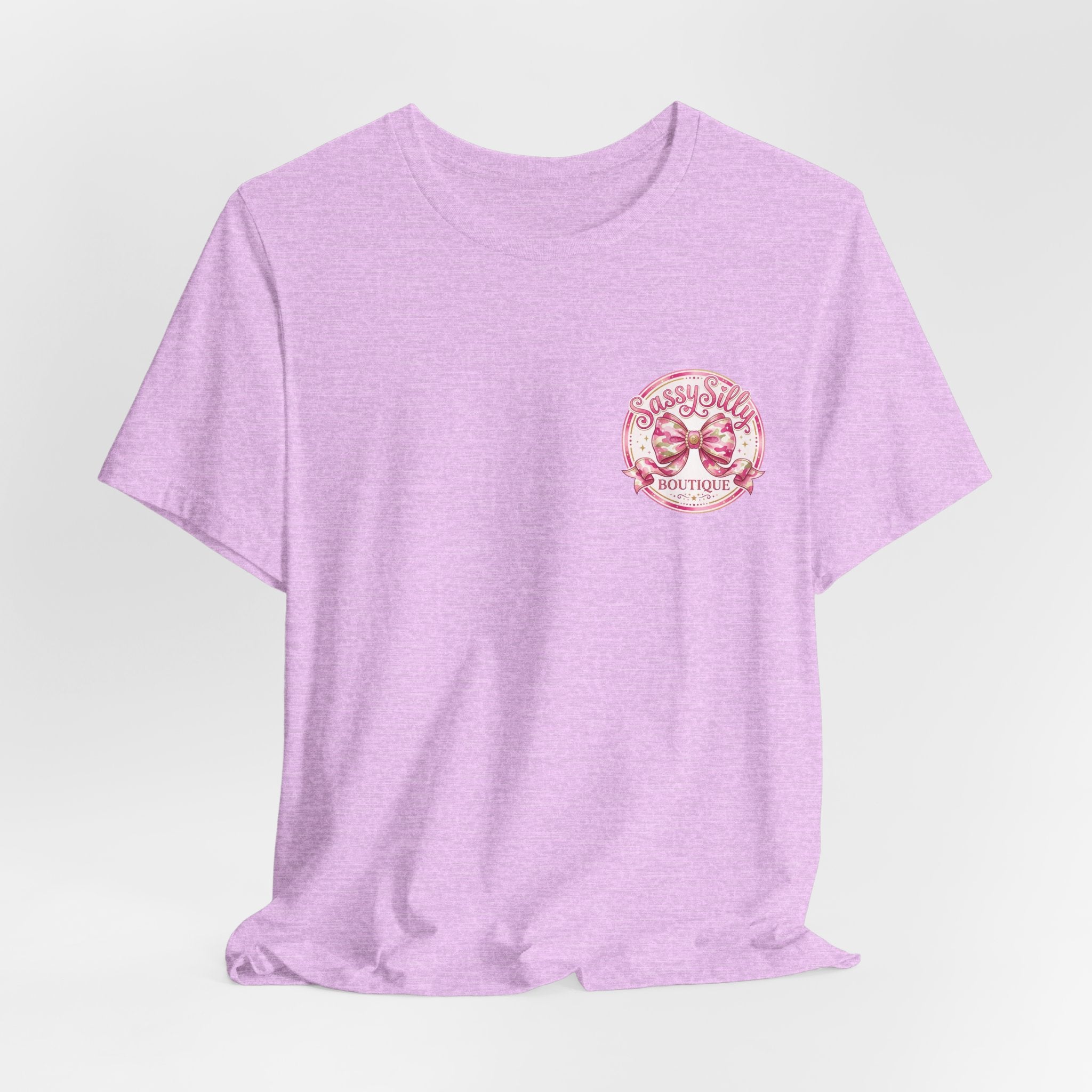 Sassy Silly Boutique Tee — Pink Bow Logo Women's Graphic T-Shirt