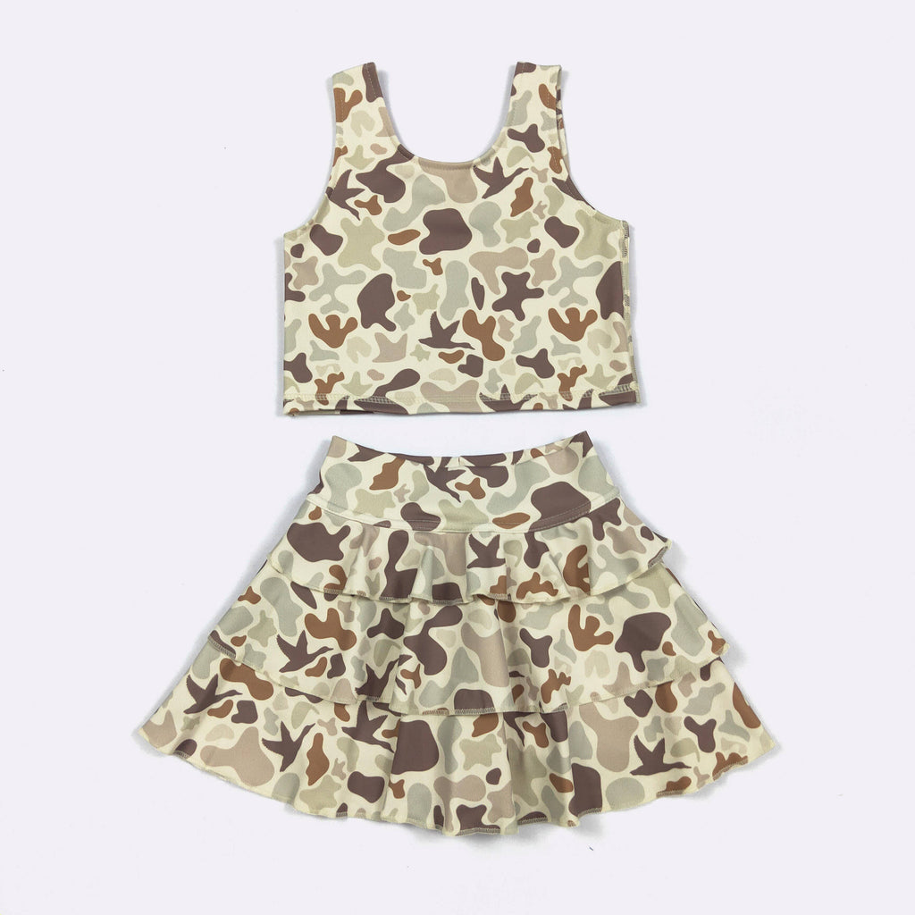 Muted Camo Girls Skort Set