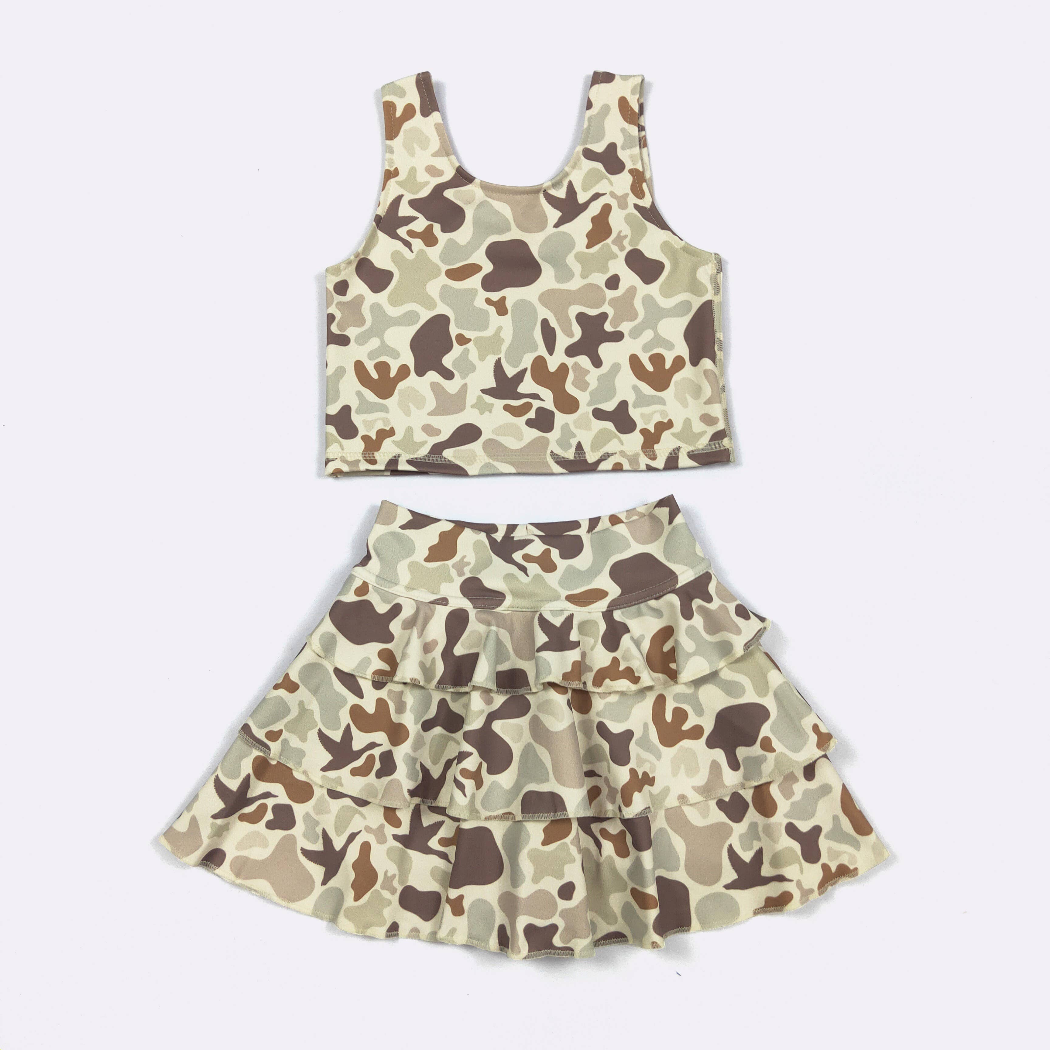 Muted Camo Girls Skort Set