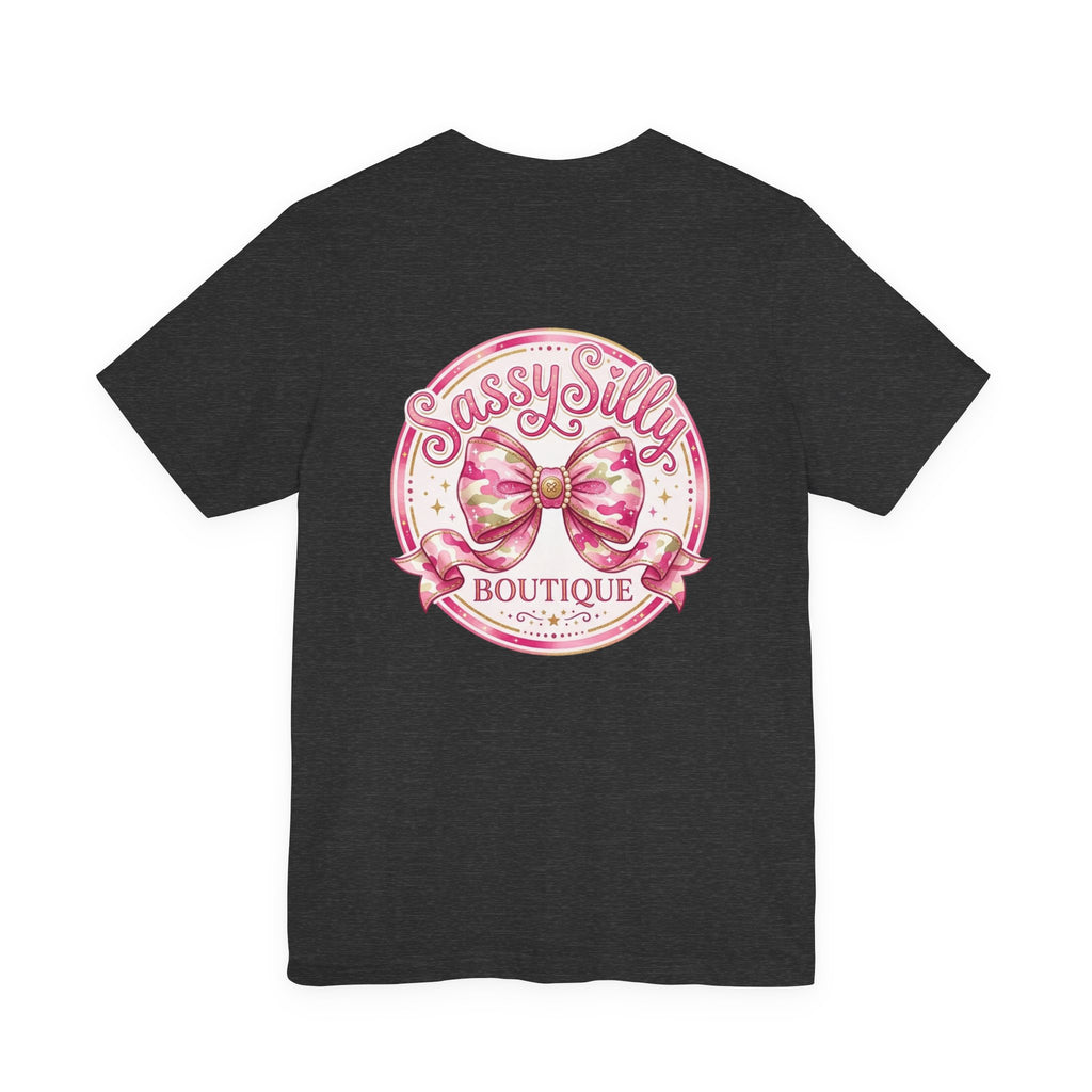 Sassy Silly Boutique Tee — Pink Bow Logo Women's Graphic T-Shirt