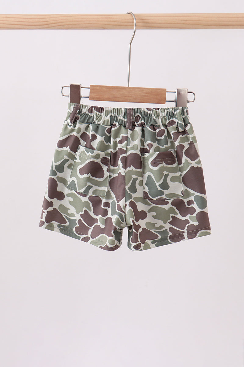 Camouflage print shorts