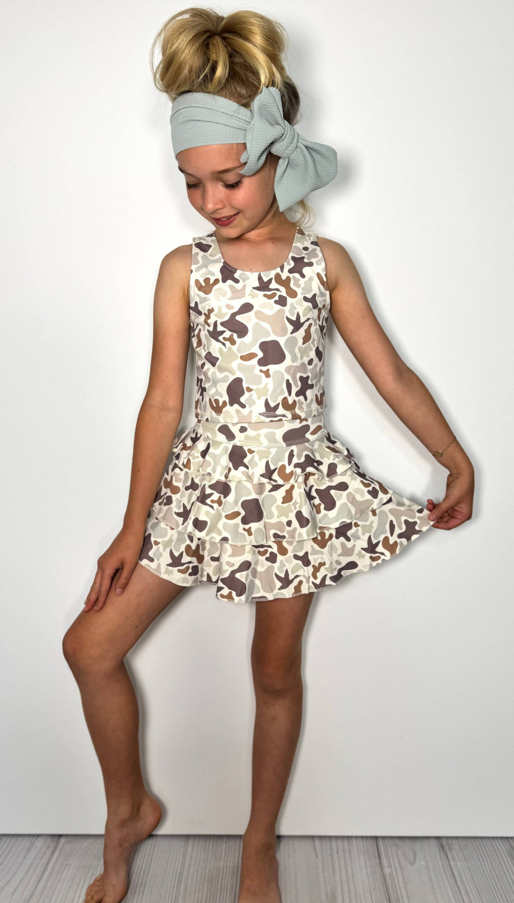 Muted Camo Girls Skort Set